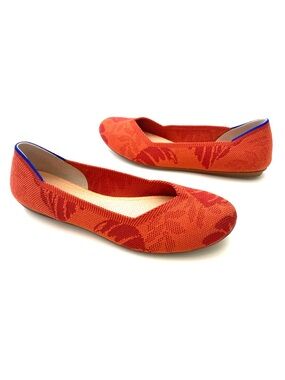 Rothy's Women's Showstopper Red Slip On Floral Daily Flats